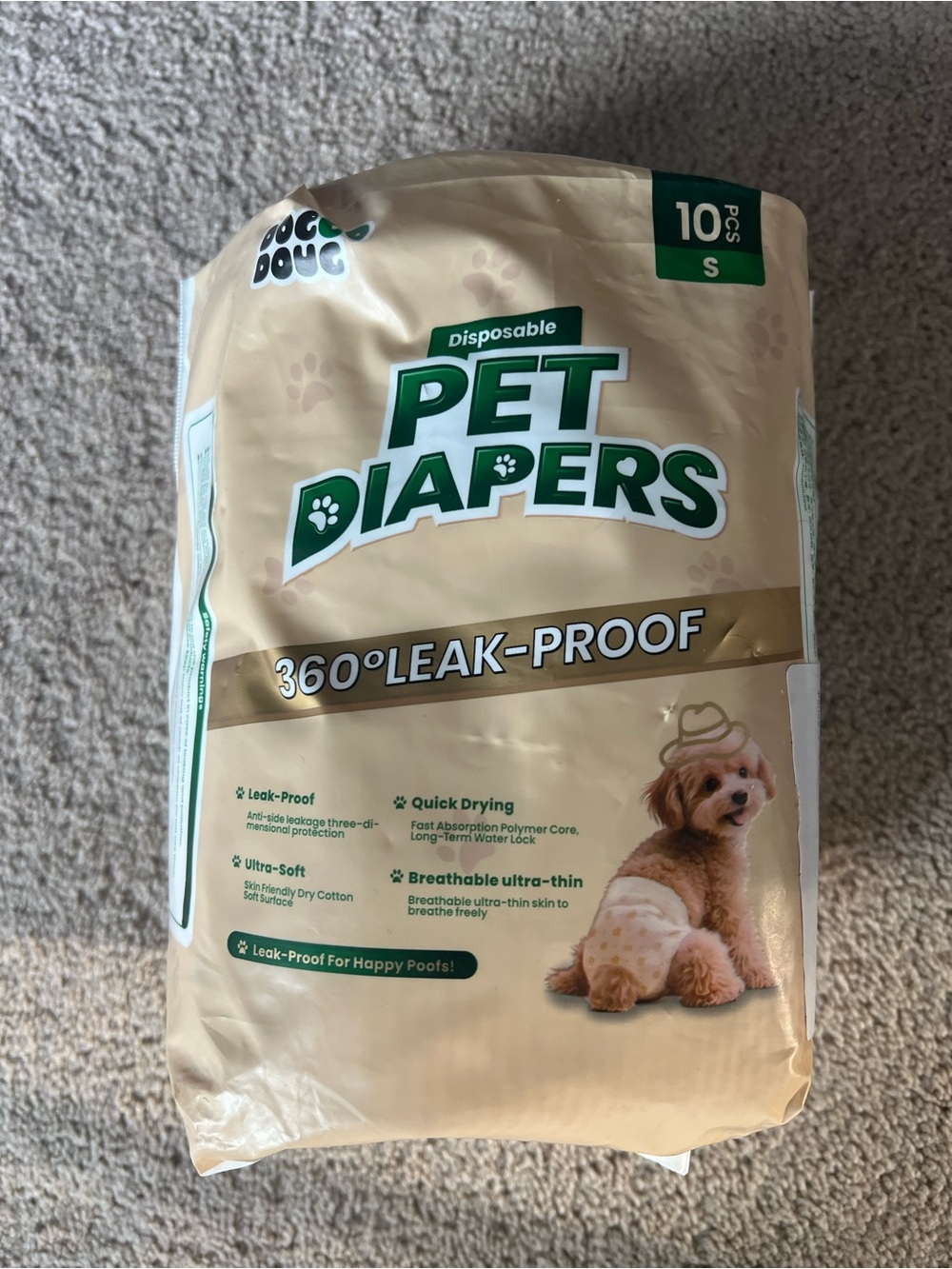 Clean Go Pet Disposable Doggie Diapers – Size S (10 Pack) – New - Picture 3 of 5
